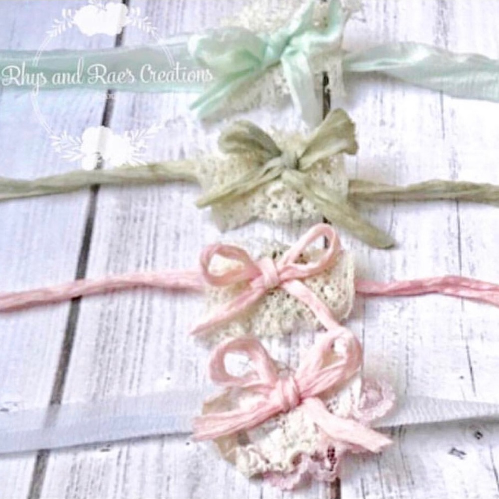 Set Of 4 Silk Bow Tieback Headbands